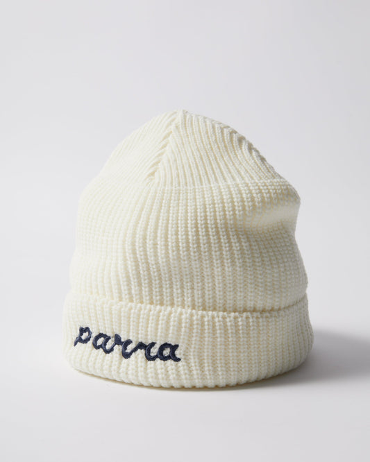 Lowercase script logo beanie